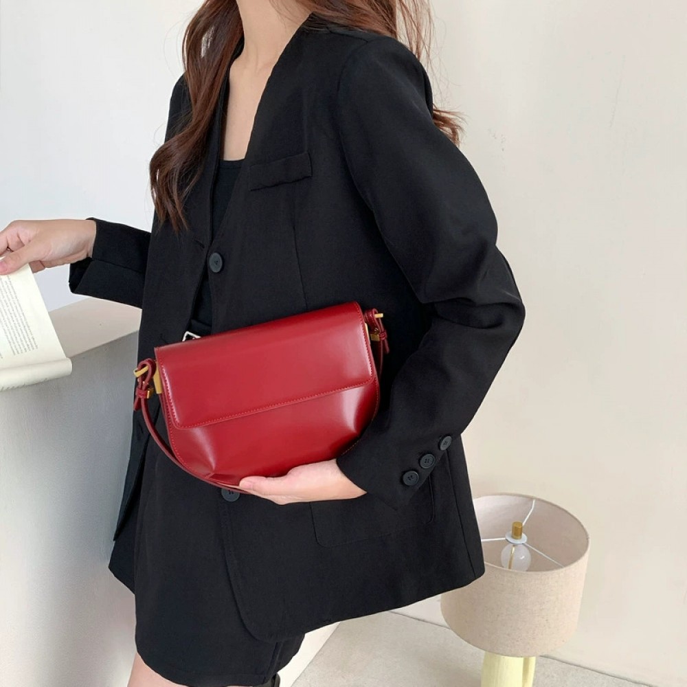 2025 new niche retro cowhide saddle bag accordion bag genuine leather messenger bag for women