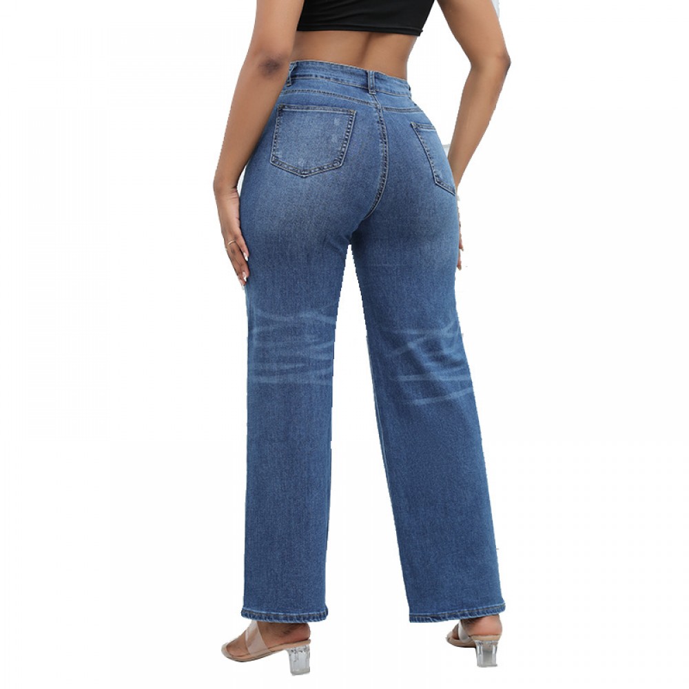 New Light Blue Wideleg Cargo Pants for Women