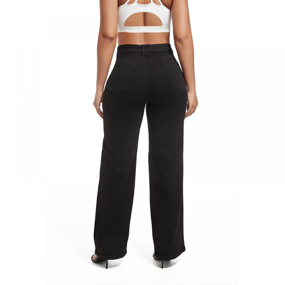 Fashion Black High Waist Stretch Hip-Lift Jeans for Women