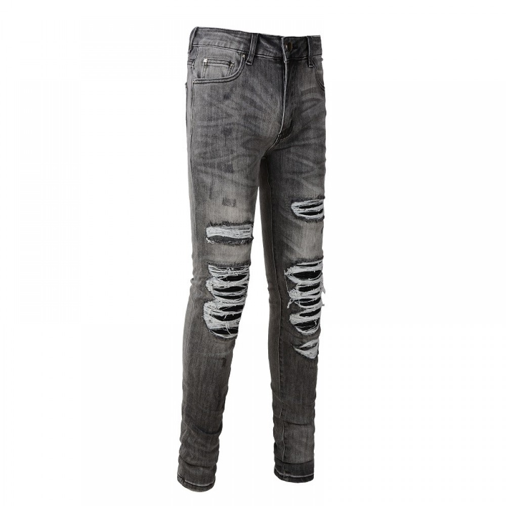 Fashion Light Black Slim Fit Jeans For Mens