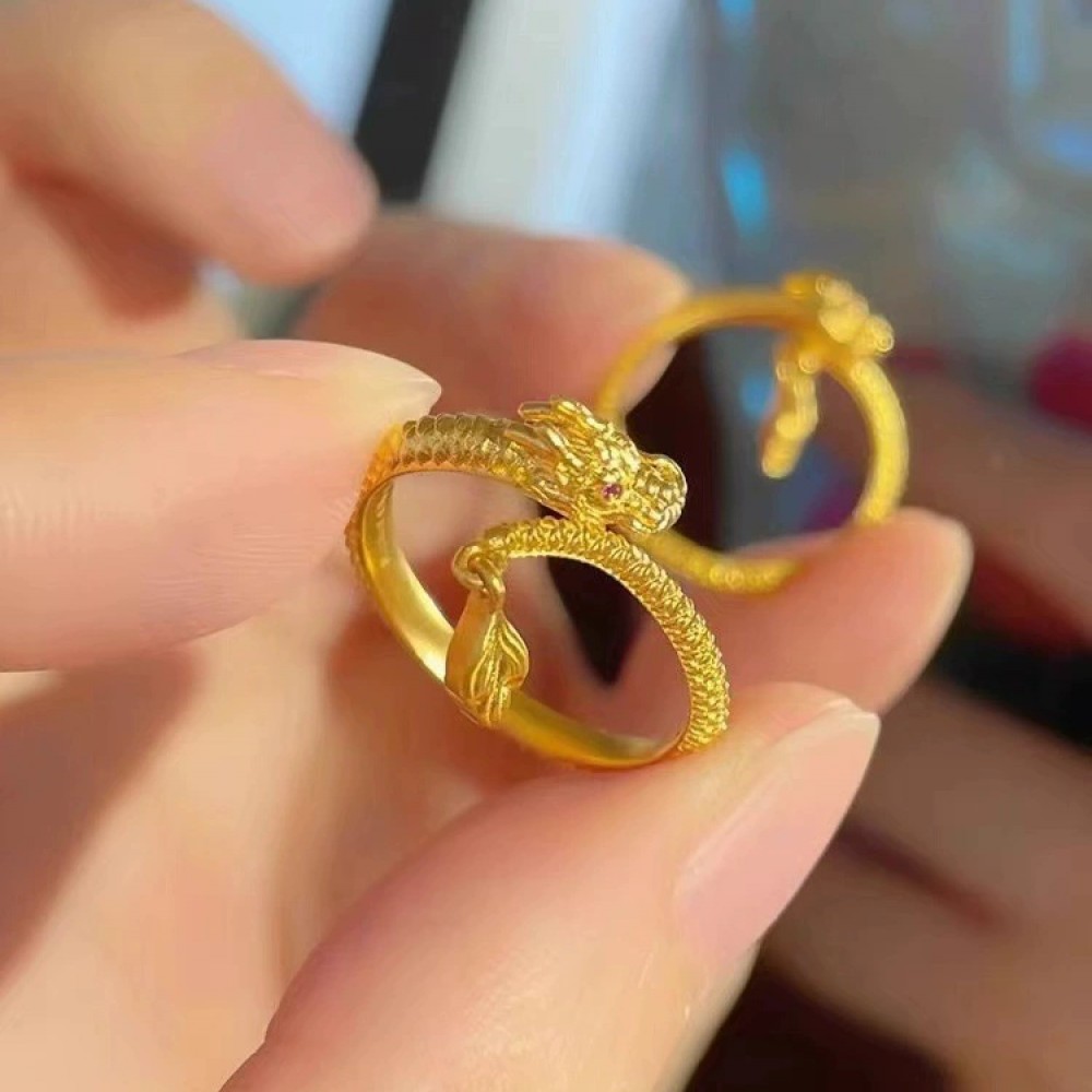 Zodiac dragon dynamic swinging dragon tail ring