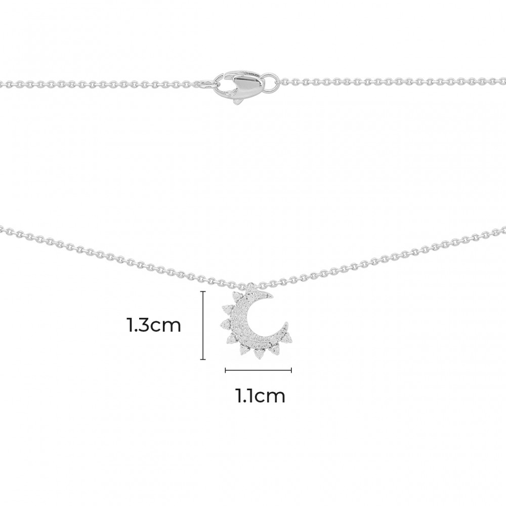 Little Moon Silver Necklace For Women