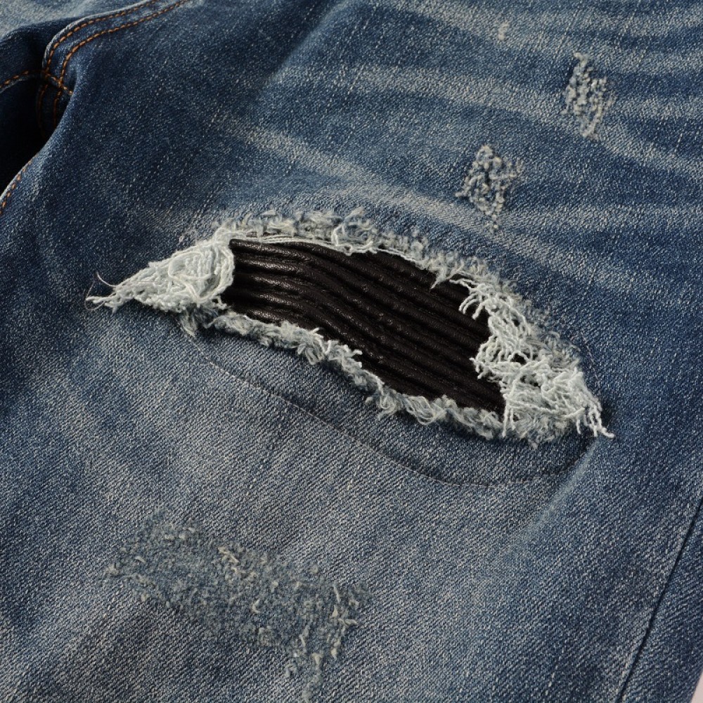 New Deep Blue Black Slim Fit Jeans For Men