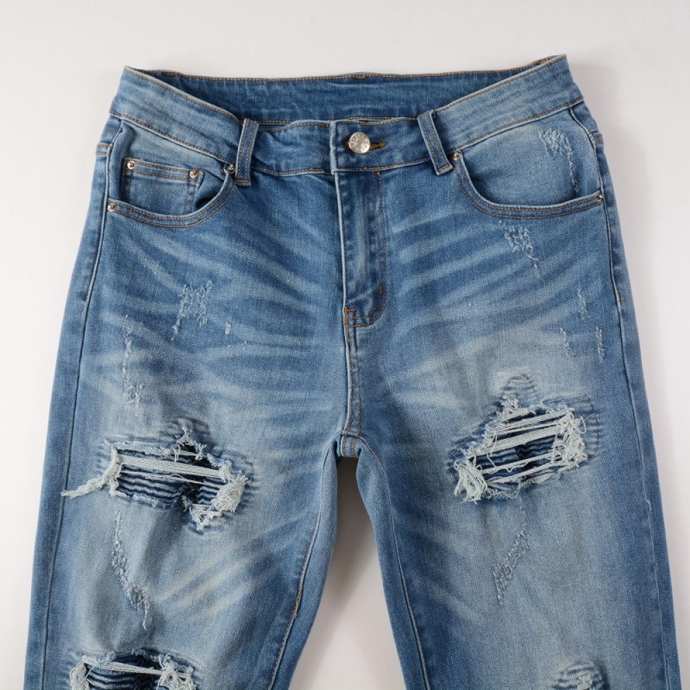 Fashion Navy Slim Fit Jeans For Men