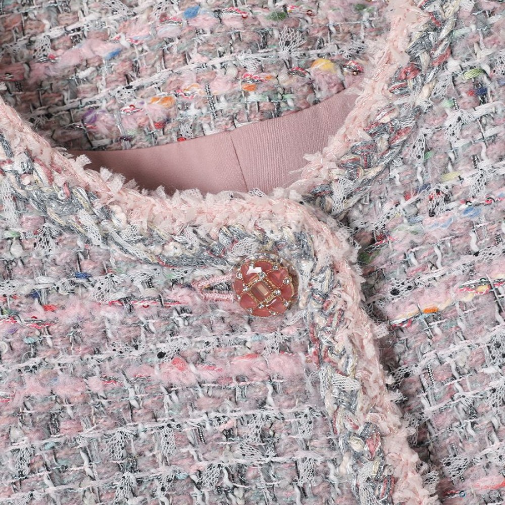 New Pink Grey Short Coat For Women