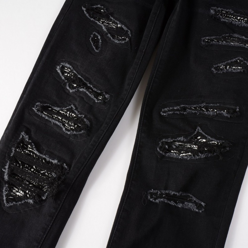 Hot Sale All Black Slim Fit Jeans For Mens