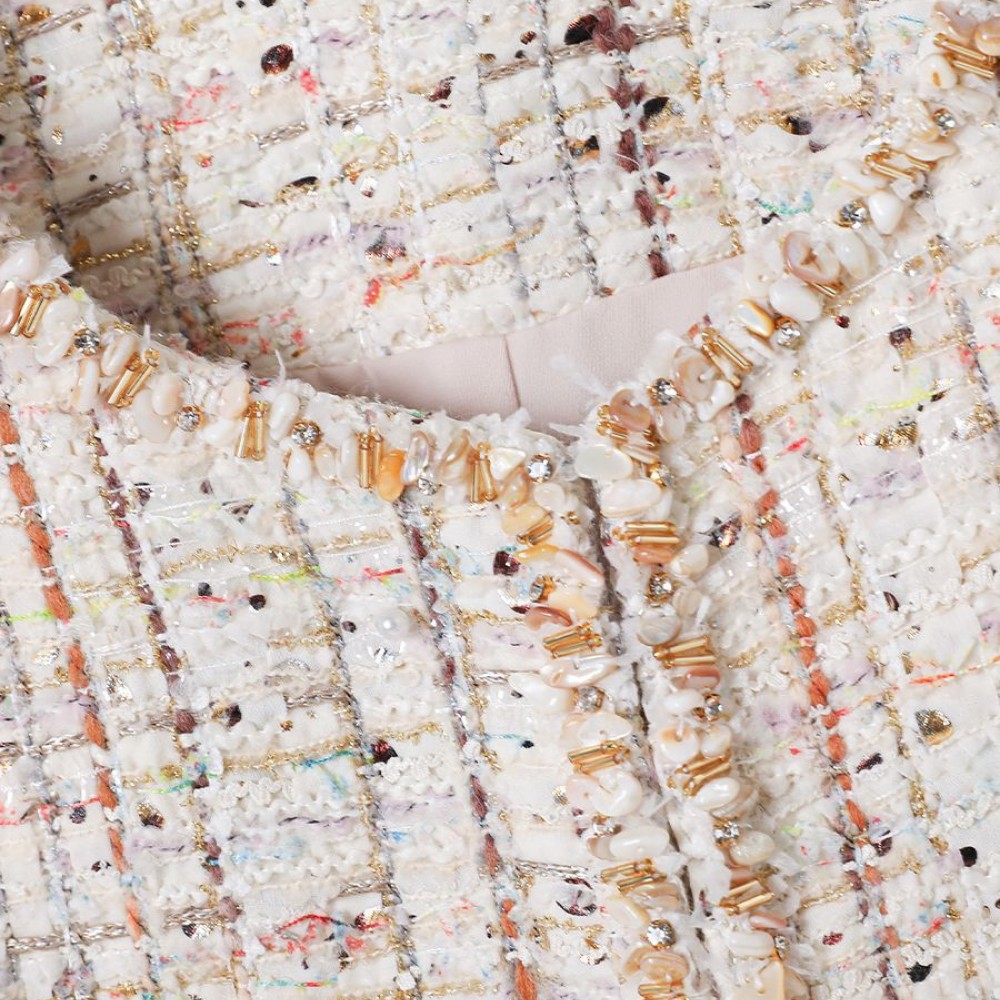 New White Multi Short Coat For Women