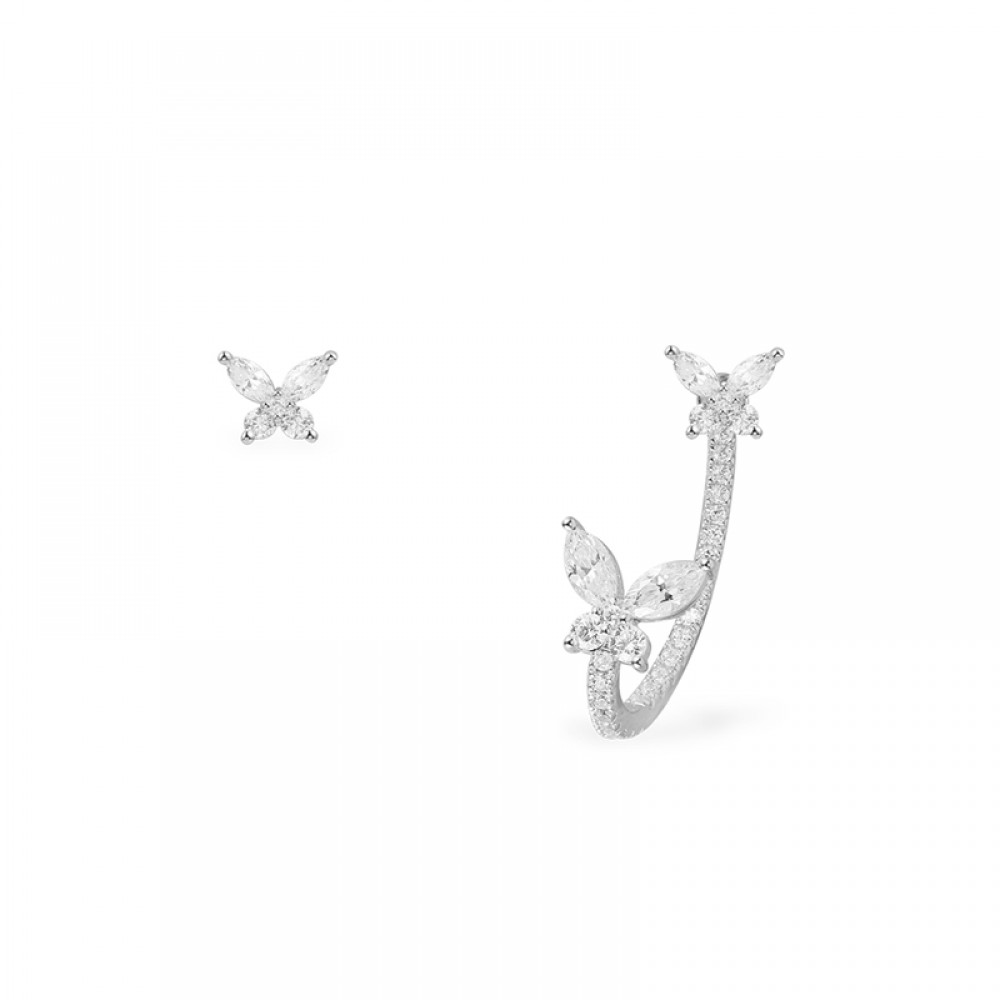 Silver Butterfly Earrings For Women